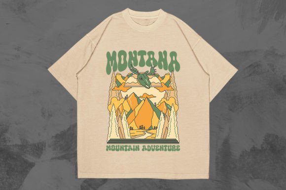 Download Montana Nature Illustration Tee Design - Design Collection