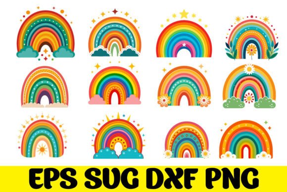 Download Boho Style Rainbow Creative Design Set - Design Collection