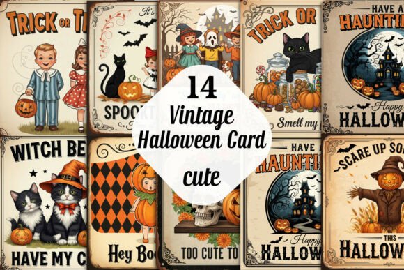 Download Vintage Halloween Card PNG Sublimation - Vintage halloween Collection