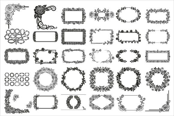 Download Elegant Rose Frame Laser Cut Design - Design Collection