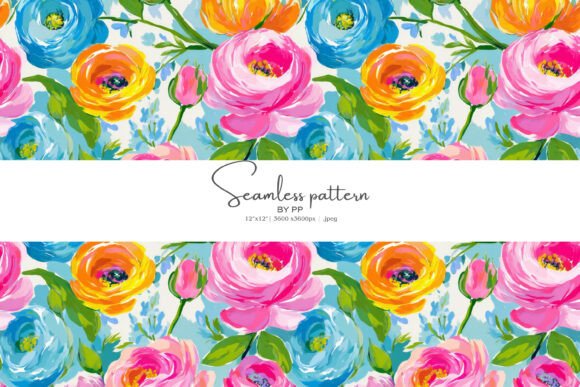 Download Vivid Bright Florals Seamless Design - Design Collection