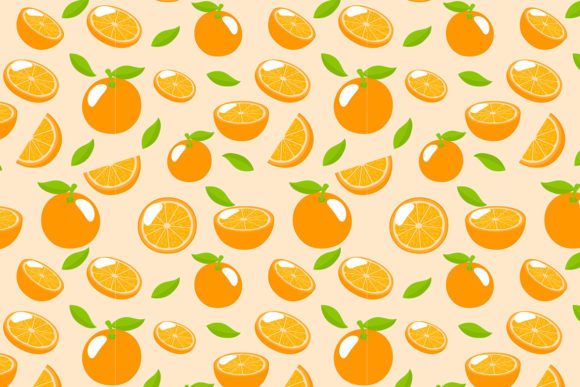 Download Orange Fruit Pattern Design Background - Design Collection