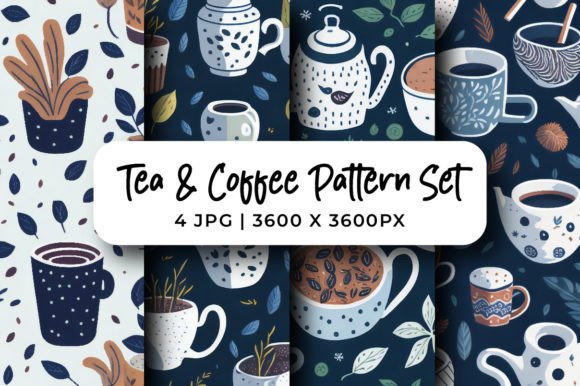 Download Tea &amp; Coffee Pattern Design Set - Design Collection