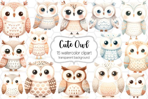 Download Cute Owl Clipart Bundle - PNG Designs - Design Collection