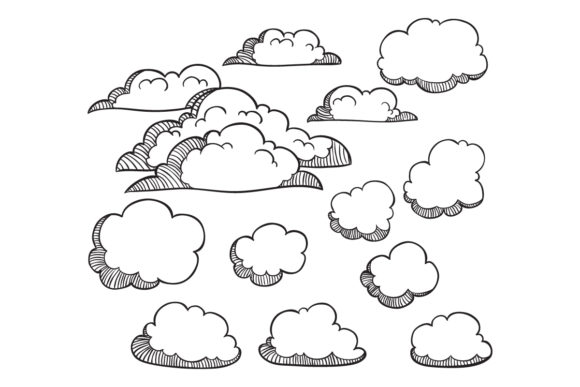 Download Black and White Doodle Clouds - Black and white doodle Collection