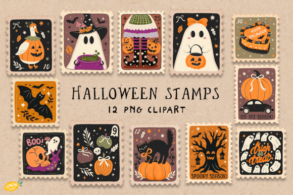 Download Vintage Halloween Stamp PNG Pack 2 - Vintage halloween Collection