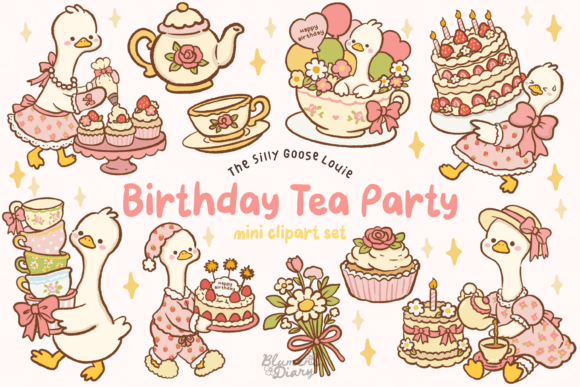 Download Birthday Tea Party Goose Clipart - Premium Resources