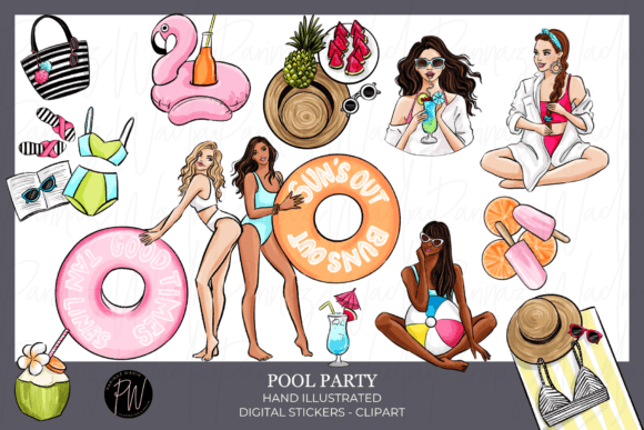 Download Pool Party Hand Drawn Clipart Png - Party Collection