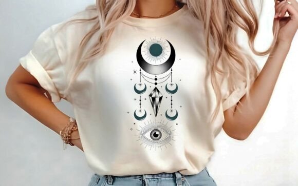 Download Celestial Mystical Moon Shirt Design PNG - Design Collection