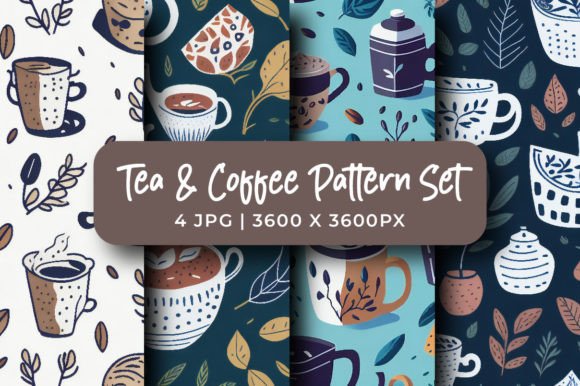 Download Tea &amp; Coffee Pattern Design Set - Design Collection