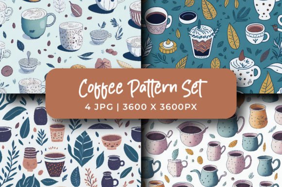 Download Tea &amp; Coffee Pattern Design Set - Design Collection