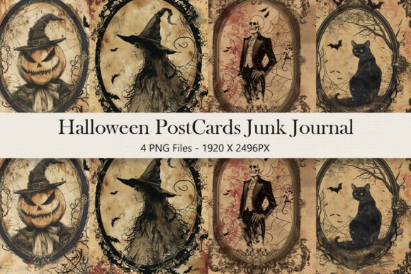 Download Vintage Halloween Postcard Clipart - Vintage halloween Collection